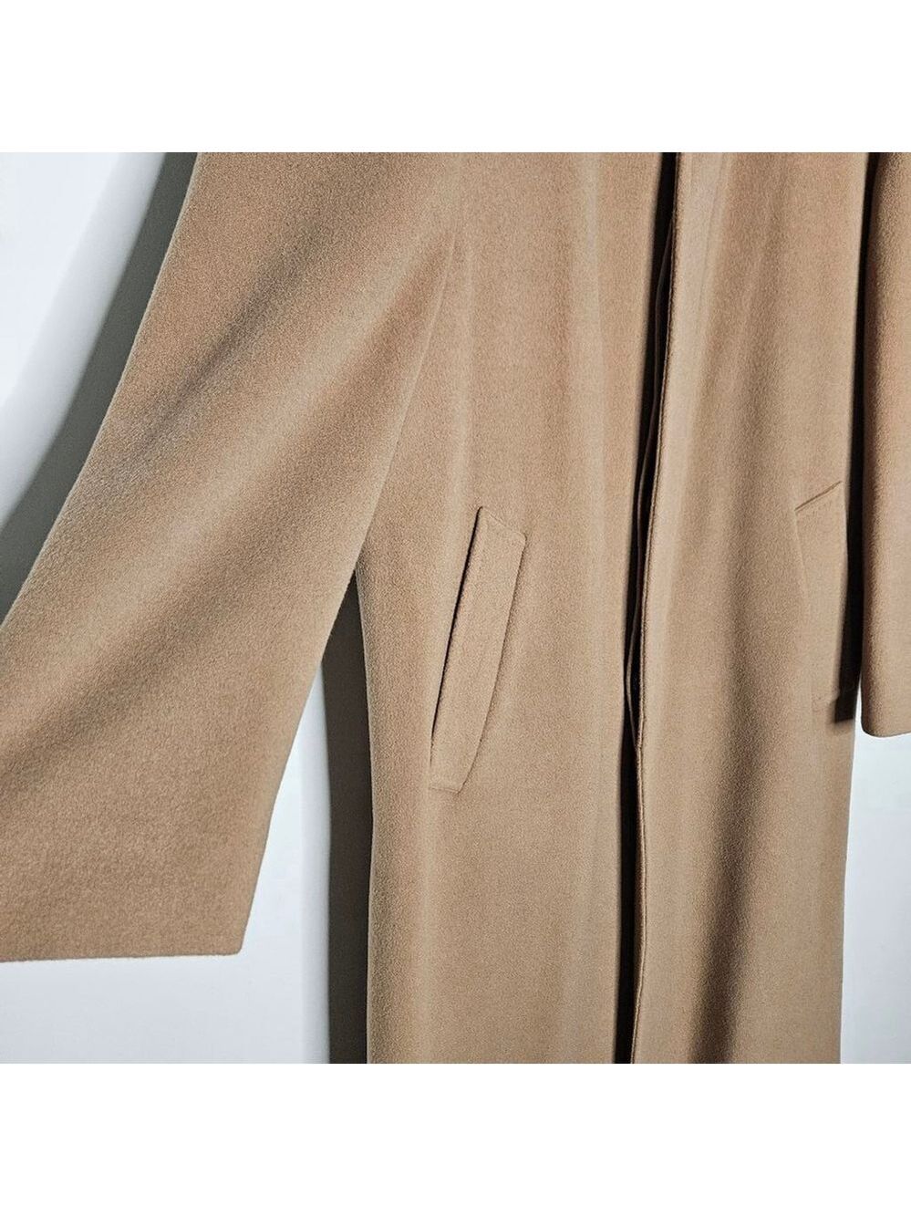 Jones New York Vintage Swinton Wool Cashmere Overcoat Men 44R Brown Long Coat - Picture 3 of 13